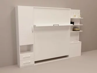 Кровать-трансформер Смарт 1 с полками 1600 правый Ясень шимо темный