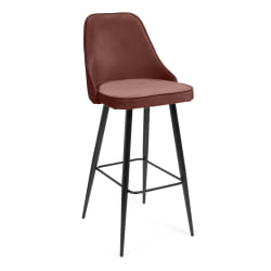 Стул барный KISH (mod. 714) ткань/металл, 50х57х110 см, высота до сиденья 78 см, коралловый barkhat 15 /черный