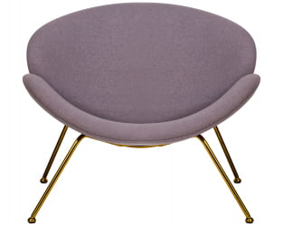 Кресло дизайнерское DOBRIN EMILY (серая ткань AF7, золотое основание)