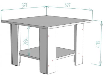 Стол журнальный TC2 419х597х597 ДМ