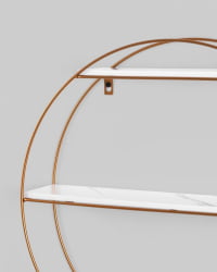 Полка Luna золотая Белый мрамор