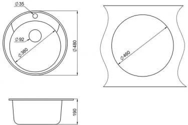 Кухонная мойка STANDART 4802 Черный