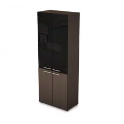 Шкаф стеллаж высокий со стеклом TAIM-MAX 4Ш.005.4 Венге