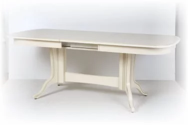 Стол из массива дерева Лира-3 (1,5м) тон 2М с золотой патиной