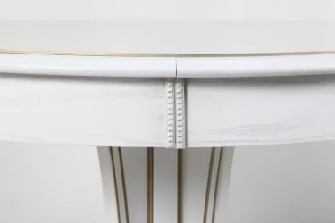 Стол из массива дерева Орион-5 (d1000) тон 1 с золотой патиной