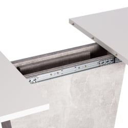 Раздвижной стол GENT ЛДСП, 110-145x68,6x75,5 см, Белый/Бетон