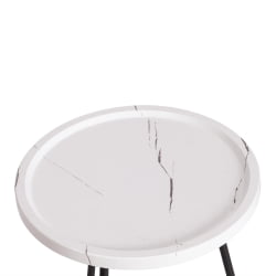 Журнальный стол LANCOME металл / МДФ, 45 х 45 х 45 см, белый мрамор/черный