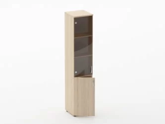 Шкаф высокий со стеклом Glassy 6.19.15Л Дуб молочный