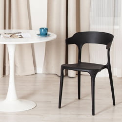 Стул со спинкой TON (mod. PC33) пластик, 48 x 48 x 74 см, черный (Black 3010)