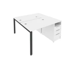 Рабочая станция с опорной тумбой Metal System Б.РС-СТП-2.1 Белый/Антрацит