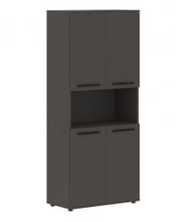 Шкаф с двумя комплектами глухих малых дверей ЕДИС ЕХCС 85.4 Мокко Черный Мокко / EDIS EHCS