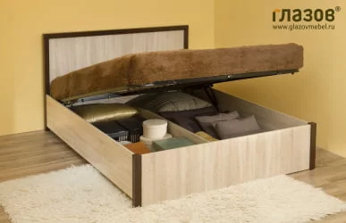 Двуспальная кровать я ящиком BAUHAUS 2.2 Дуб Сонома/Орех шоколадный(спальня)