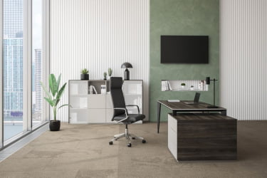 Комплект мебели для кабинета руководителя Atlas №04 Бренсон Трюфель Серый камень Антрацит