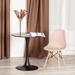 Стул CINDY (EAMES) (mod. 001) дерево бук/металл/сиденье пластик, 51x46x82см, бежевый / beige