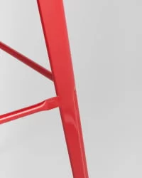 Стул барный Tolix Wood 75.5  со спинкой Красный