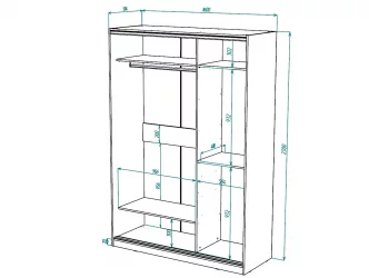 Белый шкаф-купе с зеркалом Виктория 1600х584х2300, Белый 16ДЗДЗ-ПШ-Б 310-363