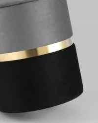 Пуф Кэрри с ящиком велюр Серо-черный