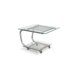 Стол журнальный Дуэт 9 Металлик/ прозрачное