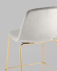 Стул полубарный Валенсия SN велюр Серый золотые ножки