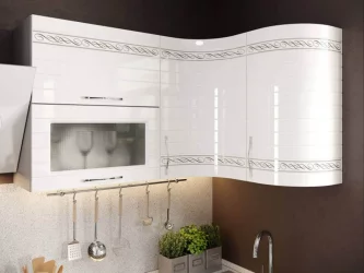 Кухонный гарнитур угловой Анастасия №6 Белый Капучино