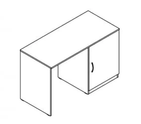 Стол с тумбой под холодильник правый KTFD 1255 R Дуб сонома светлый