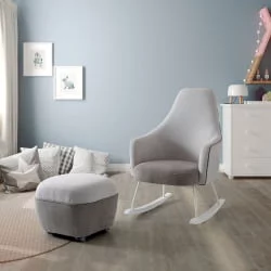 Детское кресло Micuna (Микуна) Wing/Moom white текстиль light grey/dark grey