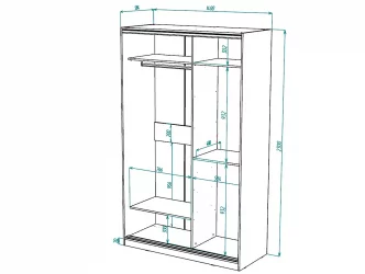 Белый шкаф-купе с зеркалом Виктория 1400х584х2300, Белый 14ДЗДЗ-ШЯ-Б 310-213
