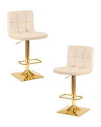 Стул барный ДОБРИН ГОЛДИЕ (бежевый велюр (МДЖ9-10)) 2 шт / DOBRIN GOLDIE (MJ9-10))