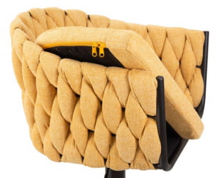 Стул барный ДОБРИН ЛЕОН (желтая ткань (ЛАР 275-8)) 2 шт / DOBRIN LEON (LAR