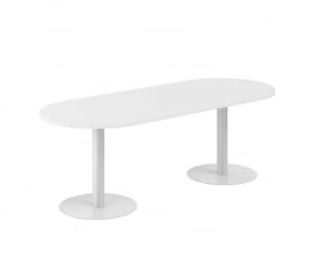 Стол переговорный овальный Sigma SG.280.WH.GR Белый Серебряный металлик