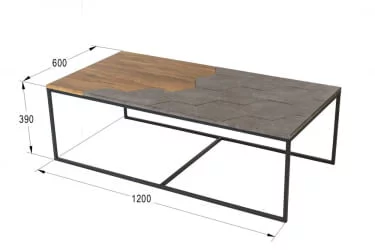 Придиванный столик Китч Дуб американский/серый бетон