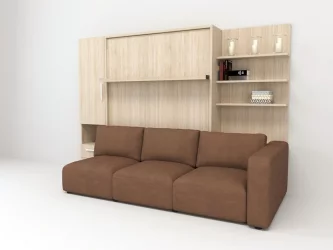 Шкаф-диван-кровать Смарт 1 правый 3-в-1 1400 Дуб молочный