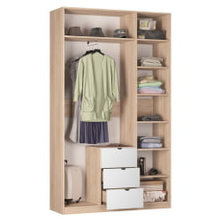 Шкаф распашный R-230х135х45-3-TR(Белый)