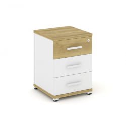 Тумба опорная/приставная с 3-мя ящиками CОНCЕПТ CН.ТУО-001 Б/В Дуб Винченцо Белый бриллиант Белый / CONCEPT CN.TUO-001 B/W