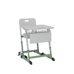 Парта одноместная НОМАД В 600х500 с ручной регулировкой высоты (рост 4-6) Оливковый/Серый / NOMAD V