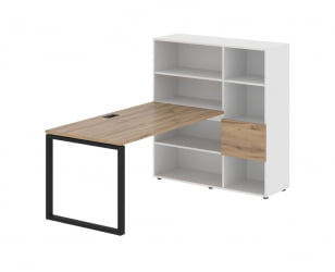 Рабочая станция EDIS EQRST 1215 Дуб Денвер светлый Черный Белый