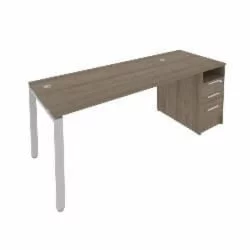 Рабочая станция с опорной тумбой Metal System Б.РС-СТП -1.4 Вяз/Серый