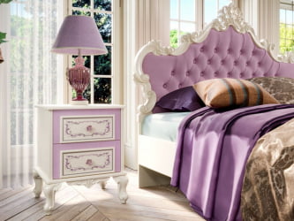 Комплект мебели для спальни Маркиза №6 Алебастр Сиреневый