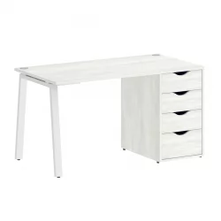 Стол письменный ХОМЕ ОФФИCЕ ВР.СП-3-138.4.А Снежная Платина/Белый металл / HOME OFFICE VR.SP-3-138.4.A