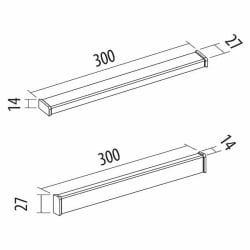 Плинтус (с заглушками) ПЛ 118.300 Алюминий КВАДРО Премиум