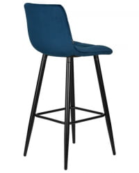 Стул барный ДОБРИН НИCОЛЕ (черные матовые ножки, темно-синий велюр (108-95)) 2 шт / DOBRIN NICOLE