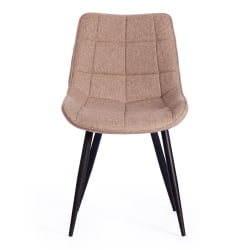 Стул ABRUZZO ( mod. 8060 ) металл,ткань, 42 х 60 х 84 х 49 см, ткань: серо-бежевый, ножки: черный