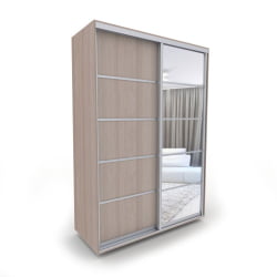 Шкаф-купе 2-х дверный Акцент-Квадро Д 1000х600  Шимо светлый/хром