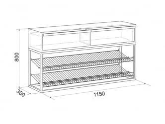 Обувница Лофт LMN-02 Черный муар-дуб сонома