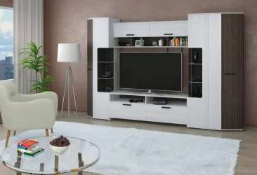 Шкаф-стенка в гостиную Атлант Ясень Анкор Светлый Ясень Анкор Темный