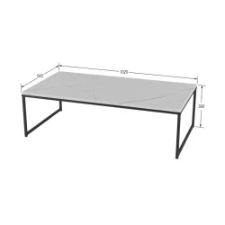 Журнальный стол Инсайд Белый мрамор/черный