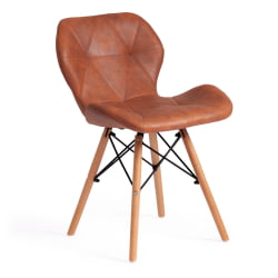 Стул STUTTGART (mod. 74) / 1 шт. в упаковке экокожа/дерево береза/металл, 50 х 47 х 73 см, античный коричневый RH02-13/натуральный