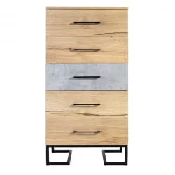 Комод Лофт с 5 ящиками Дуб натур-Бетон / Loft