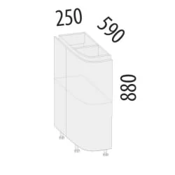 Напольный шкаф торцевой (лев) Дакота 103.65