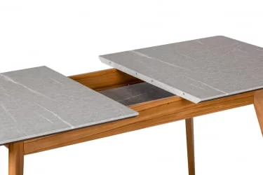 Стол раскладной Лунд 140-180 БУК-Мрамор Бьянко